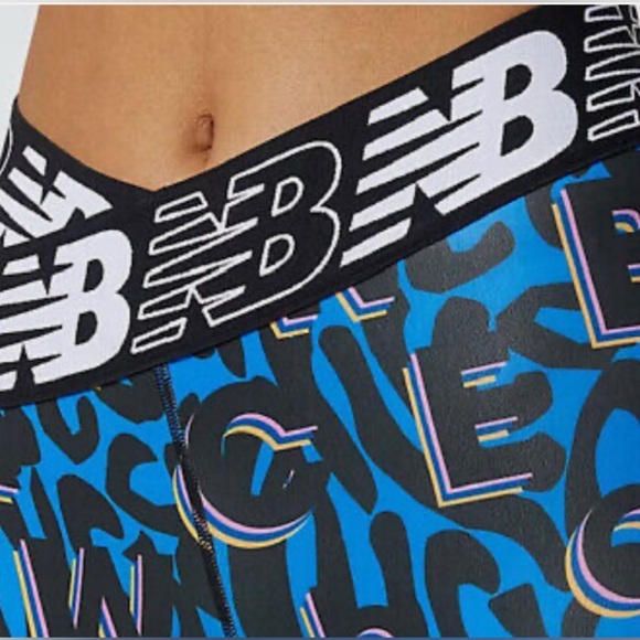 New Balance Relentless Crossover Printed High-Rise Tight Serene-Blue size Small - Picture 2 of 13